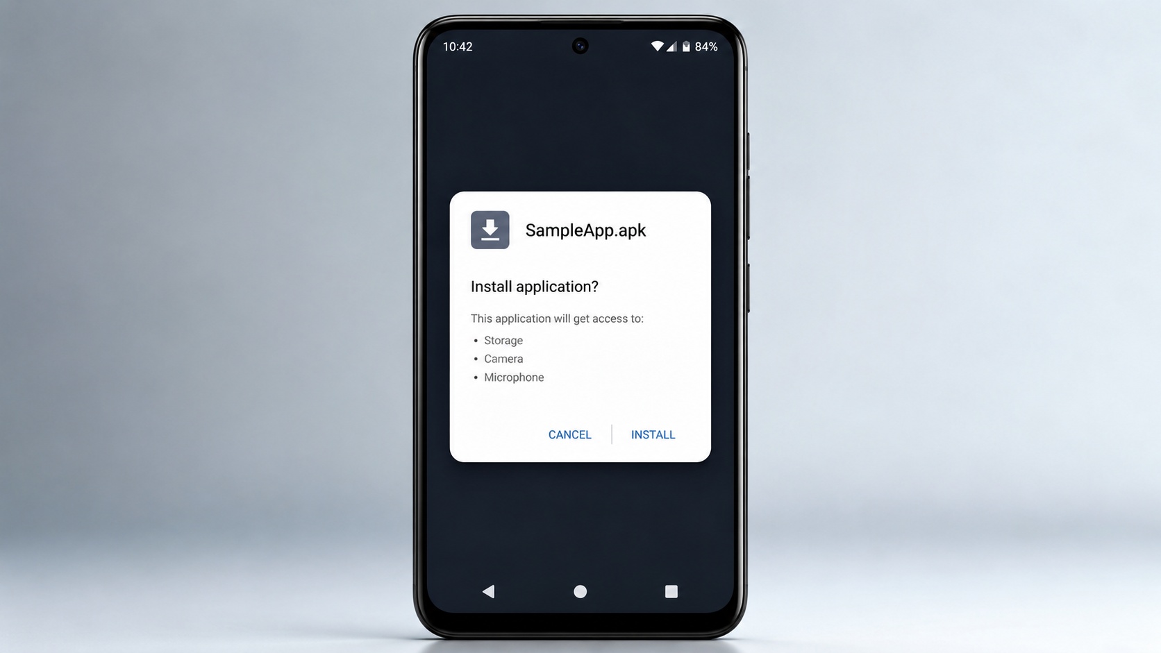 Процесс установки приложения из APK-файла на смартфоне Android