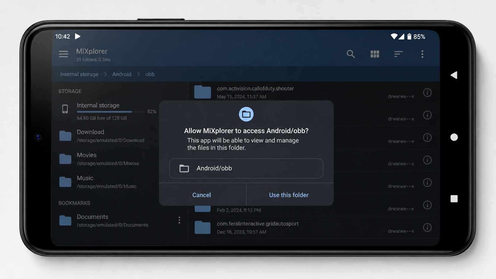 Копирование OBB-кэша через файловый менеджер на Android