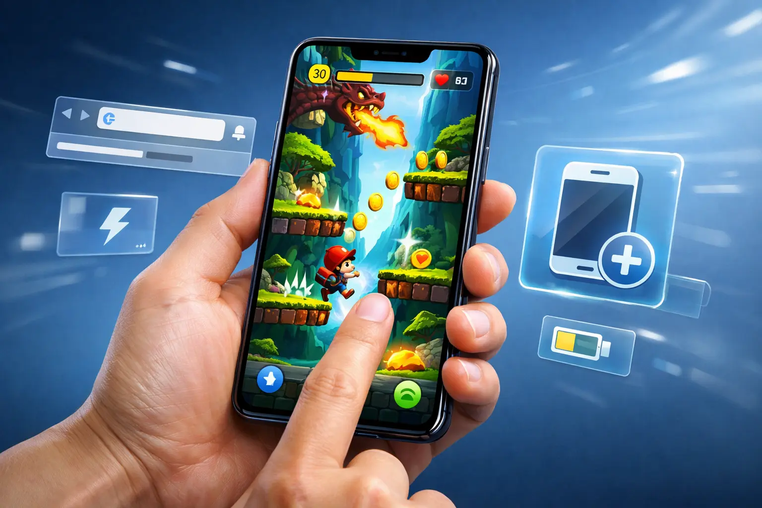 Игры в браузере на смартфоне с вертикальным управлением и быстрым запуском без установки